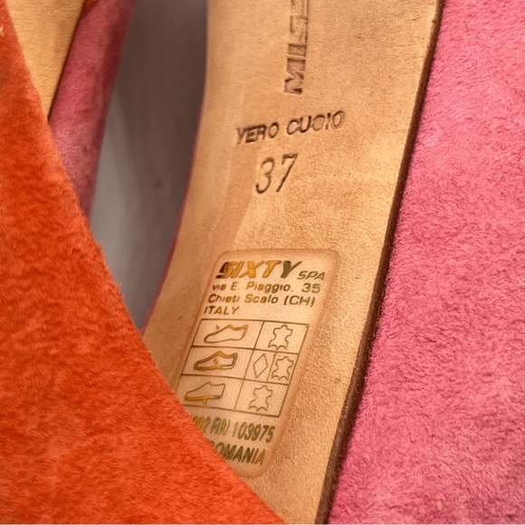 Miss Sixty Pink Suede Bow Peep-Toe High Heels – Size 37 (US 6.5-7) - Picture 9 of 10